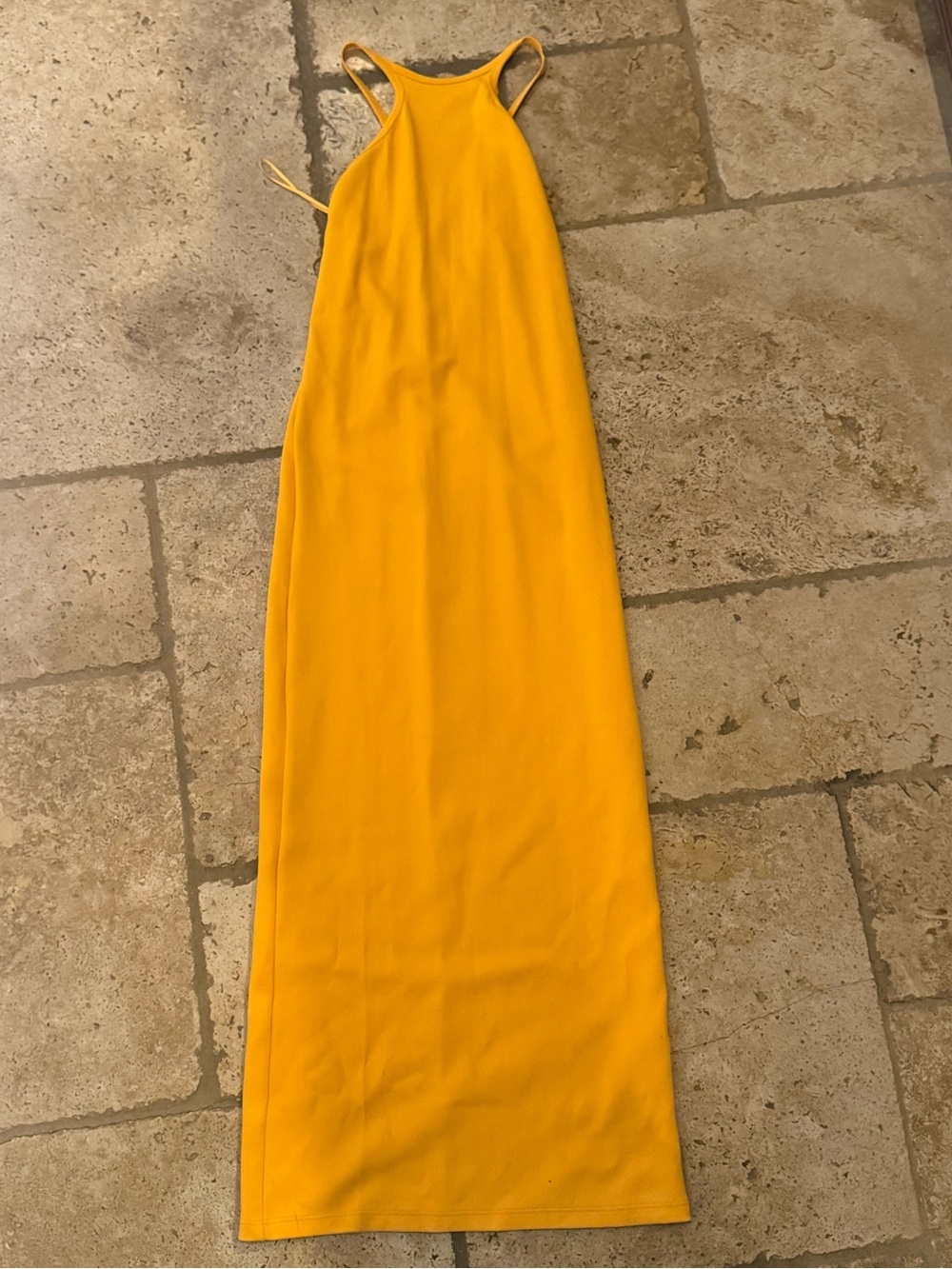 NWT Yellow Cross Back BodyCon Maxi Dress - Zara